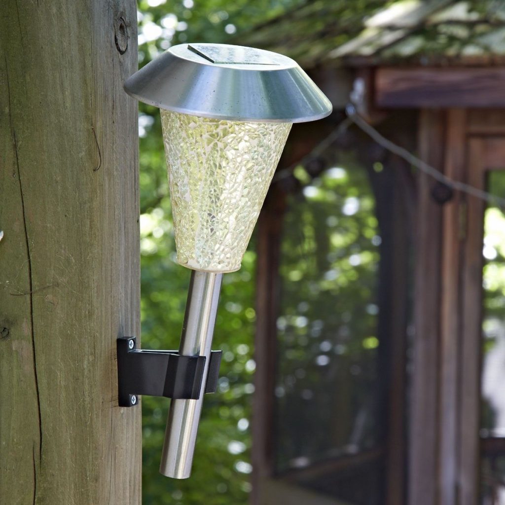Solar Deck Lights Mounted on Trees