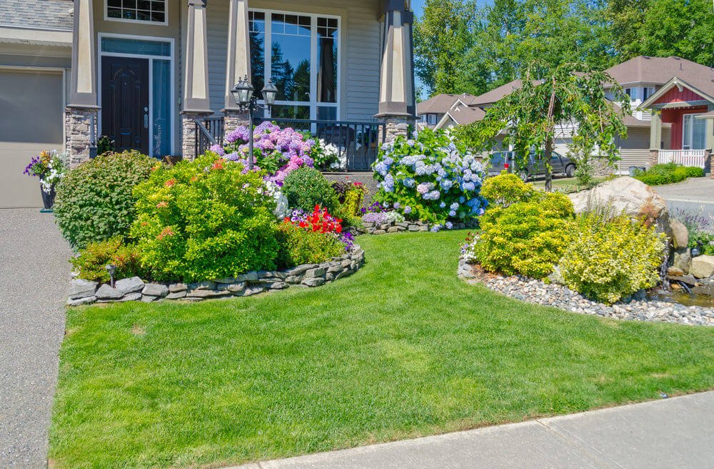Colorful and Natural Front Lawn