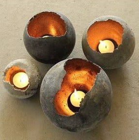 Hand Blown Concrete Garden Bowls