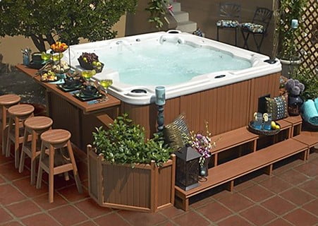 Hot Tub Deck with Private Bar Setting