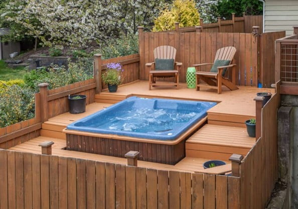 Hot Tub Decks with Spa Area