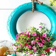 How to Make a Hanging Tire Planter
