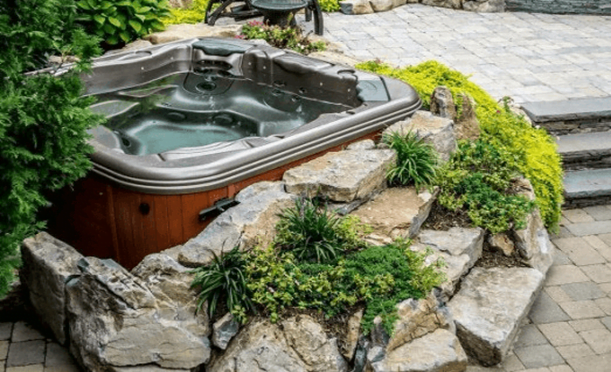 Set the Hot Tub Deck Within Natural Setting