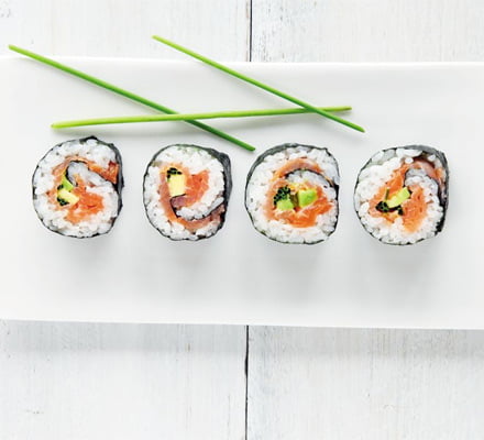 Smoked Salmon and Avocado Sushi