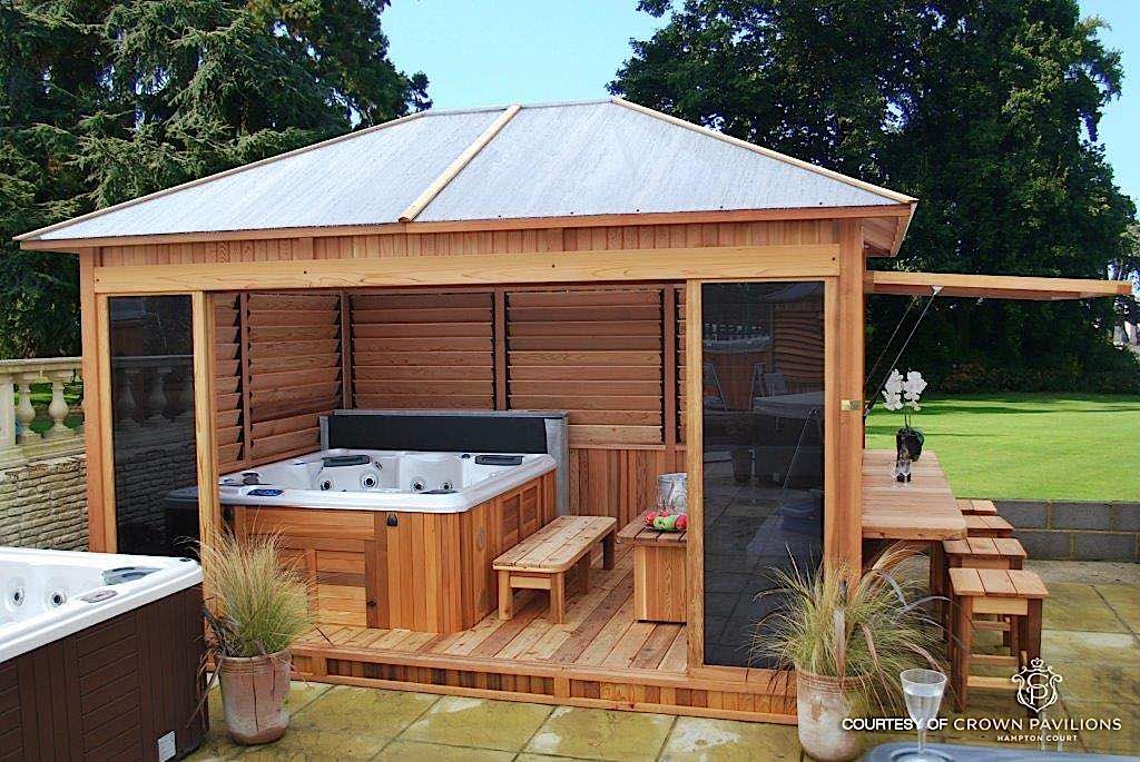 A Hot Tub Enclosure with A Spa