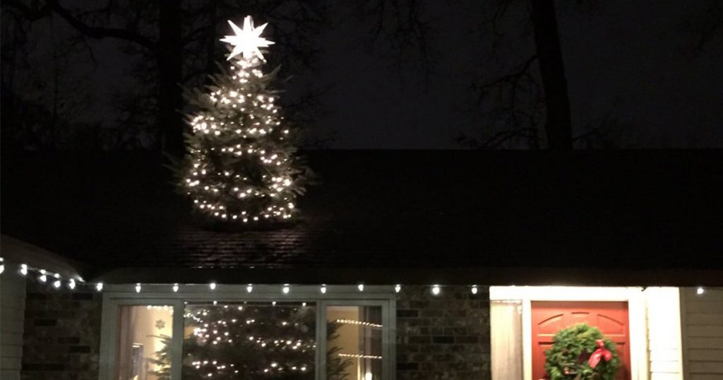 A Huge Christmas Tree Coming Out of Your Roof