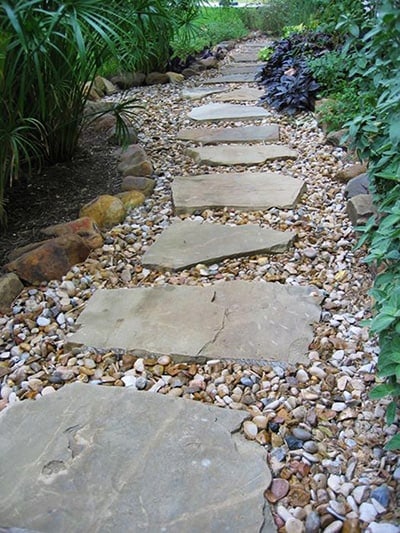 Single Stone Path Dry Riverbed