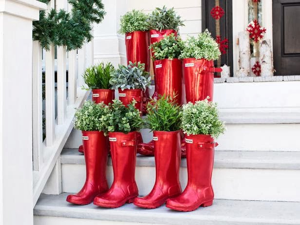 Christmas Tree using Potted Boot Plants