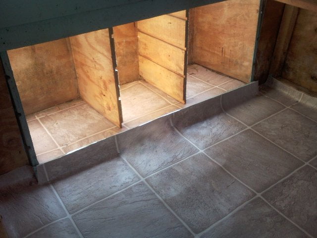 Concrete floor chicken coop