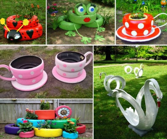 Cute Coffee Teacup Tire Planter