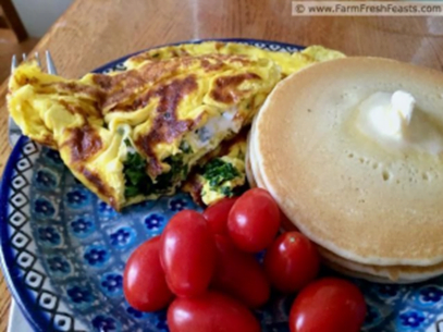 Garlic Scape and Goat Cheese Omelet