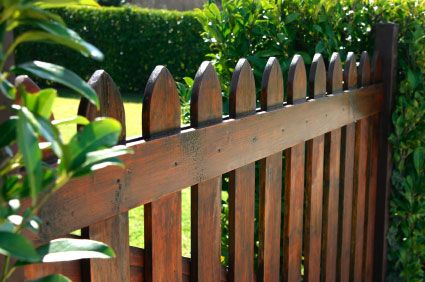 Stained Wooden Fence