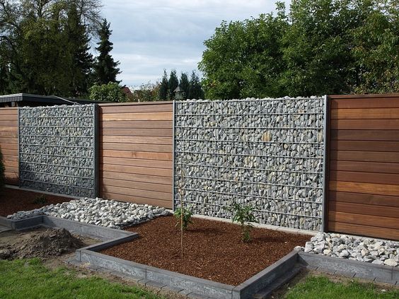 Wood Slats with Stone Walls
