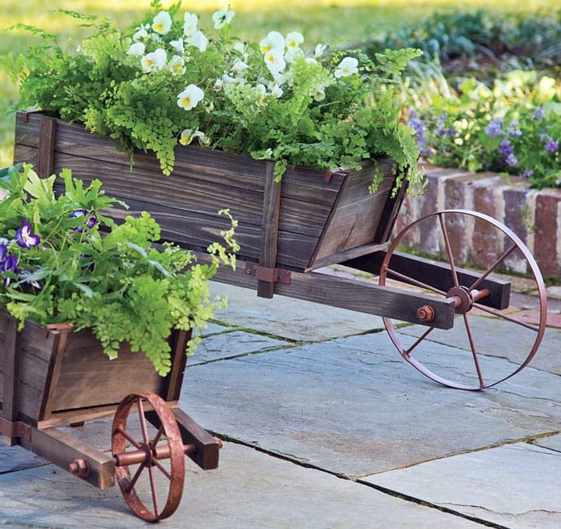 Old Wooden Wheelbarrow for A Patio