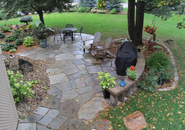 Flagstone Patio with A Forest Theme