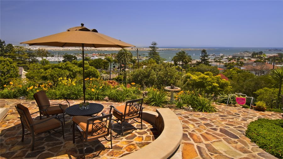 Flagstone Patio with Beach View