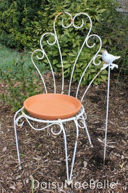 Old-Chair Birdbath