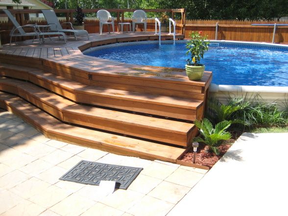A terraced deck for an above ground pool_Pinterest