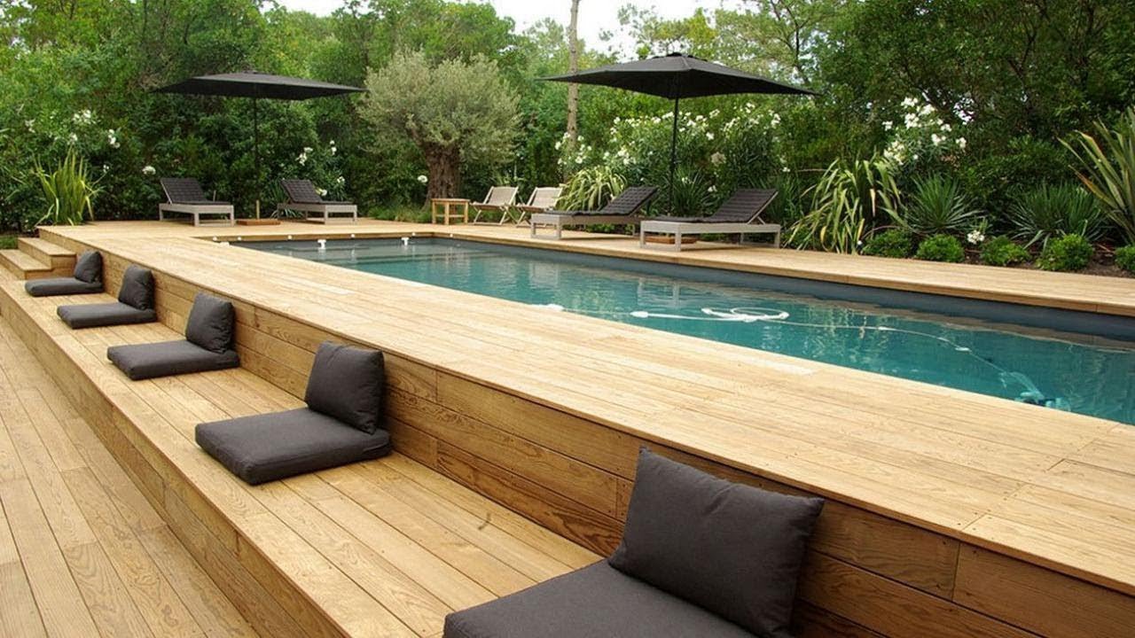 A slender above ground pool with cushioned seating_Youtube