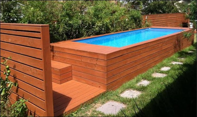 Rectangular Plastic & Wood Pool