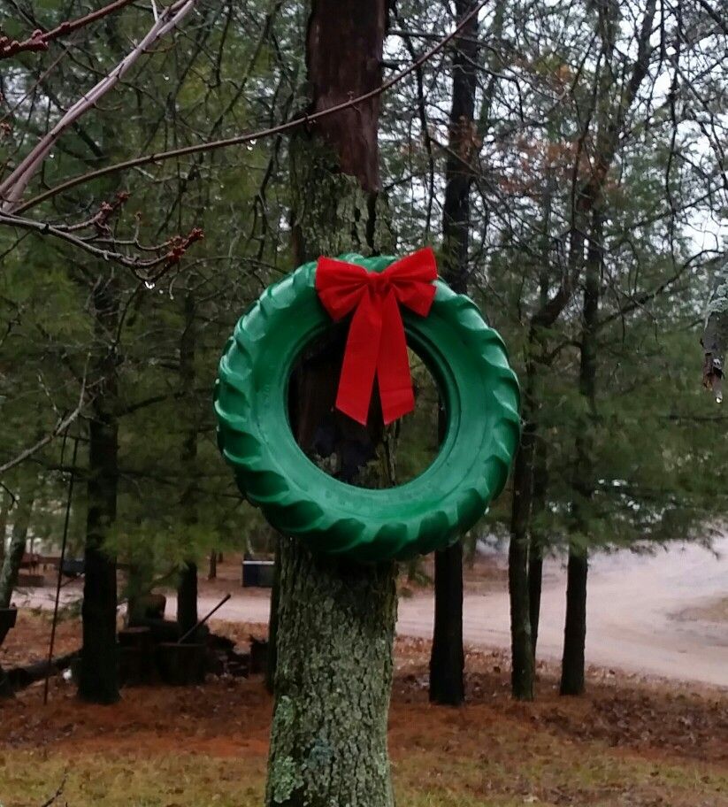 Tire Christmas Wreath