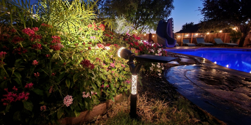 Using XMCOSY Solar Spotlights to Create a Tranquil Outdoor Retreat