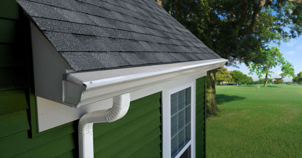 A gutter system for a house, specifically engineered to handle heavy rain,