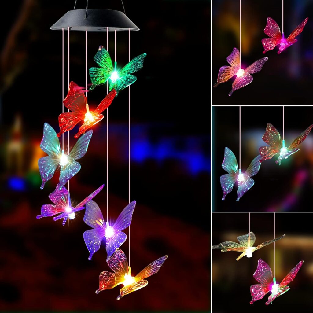 Solar-Powered Butterfly Wind Chime